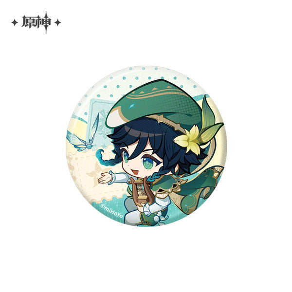 Genshin Impact Teyvat Exhibit Series Chibi Tin Badge Venti official merchandise